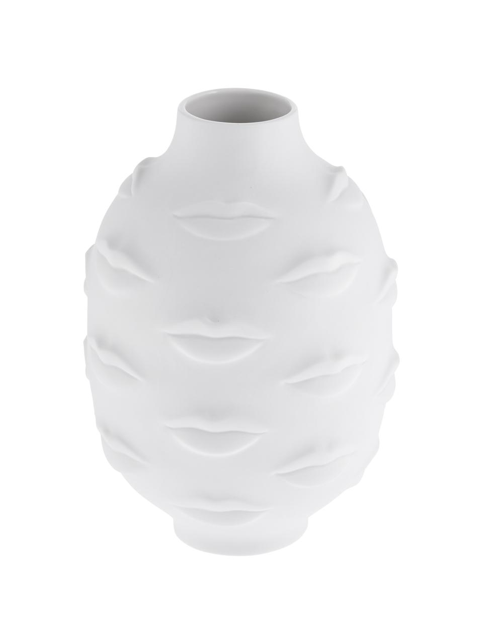 Jarrón de porcelana de diseño Gala, Porcelana, Blanco, Ø 15 x Al 25 cm