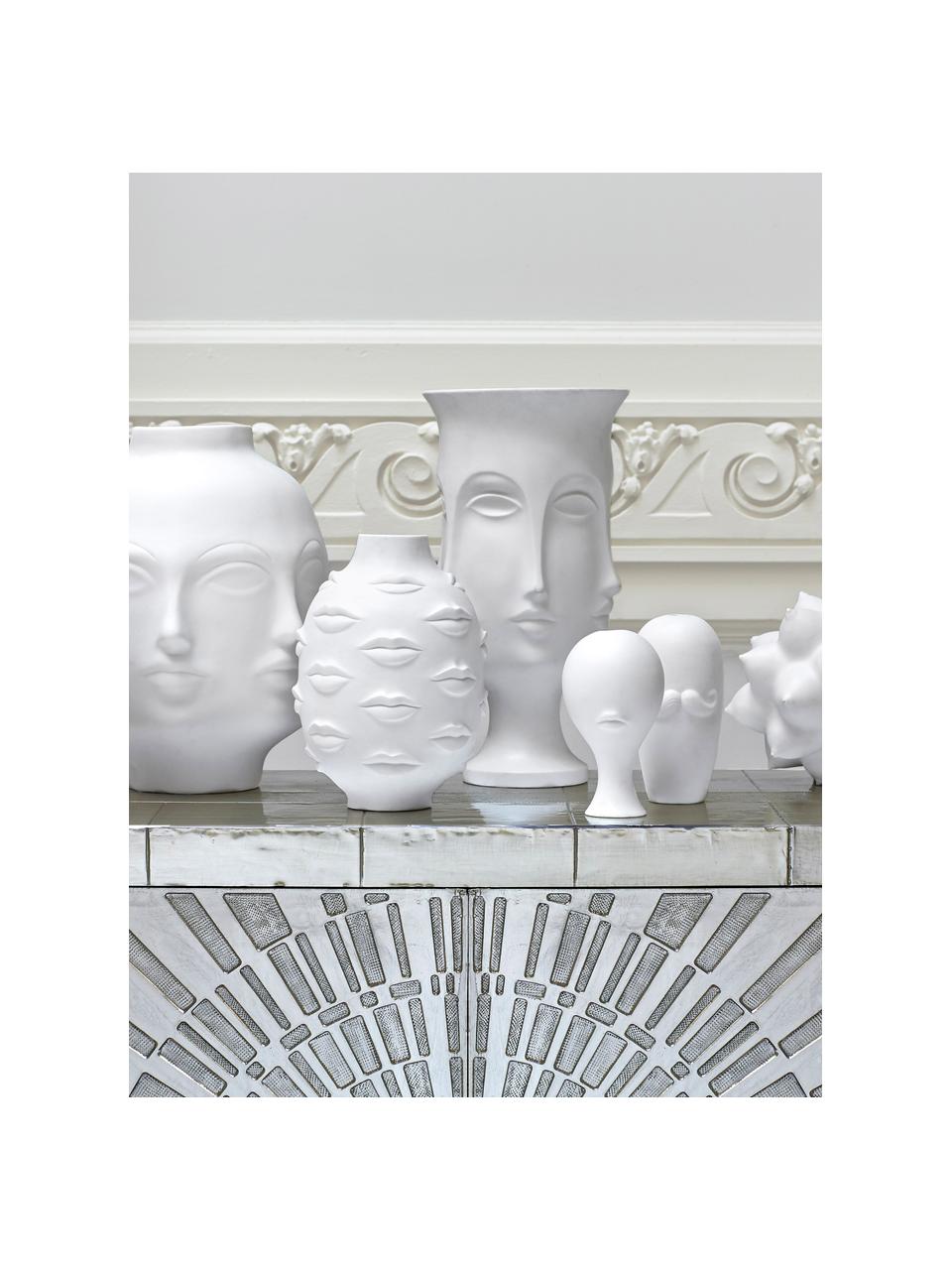 Vaso di design in porcellana Gala, Porcellana, Bianco, Ø 15 x Alt. 25 cm