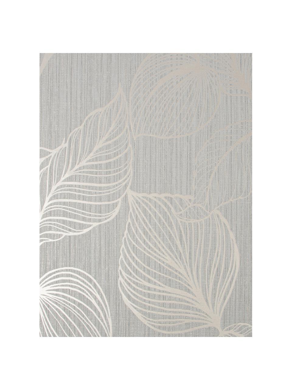 Papel pintado Luxus Fine Blatter, Tejido no tejido, Plateado, gris, An 52 x Al 1005 cm