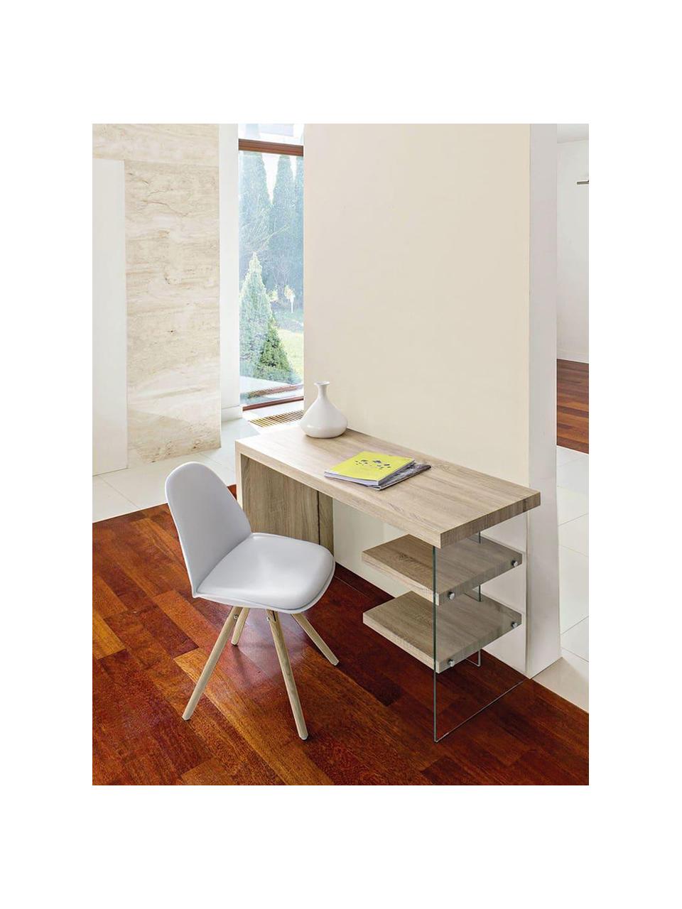 Escritorio Bilbao, Tablero de fibras de densidad media (MDF)
Vidrio templado, Beige, An 120 x Al 76 cm