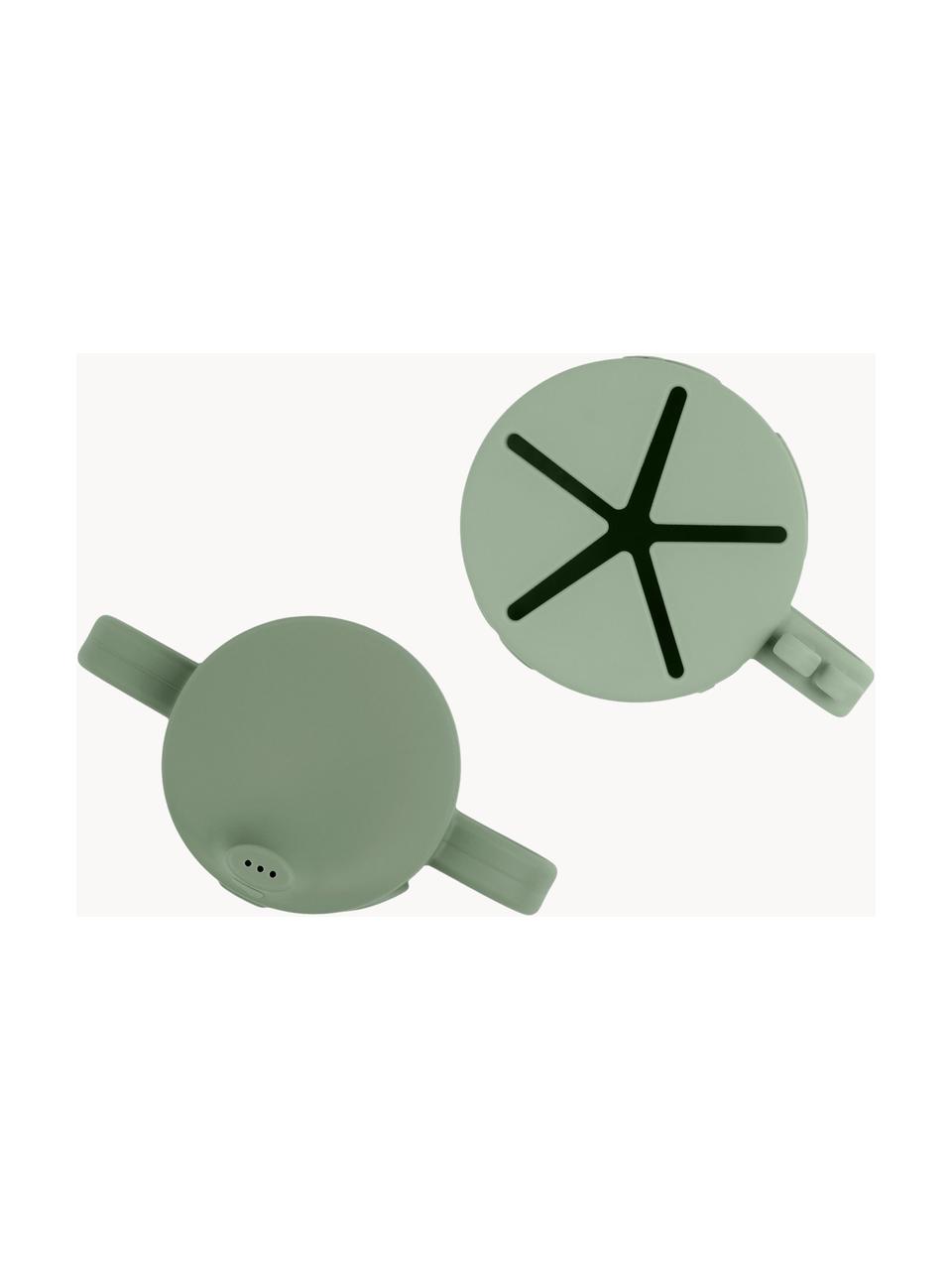 Komplet pojemnika na przekąski i kubka Peekaboo, 2 elem., 100% silikon, Szałwiowy zielony, Komplet z różnymi rozmiarami