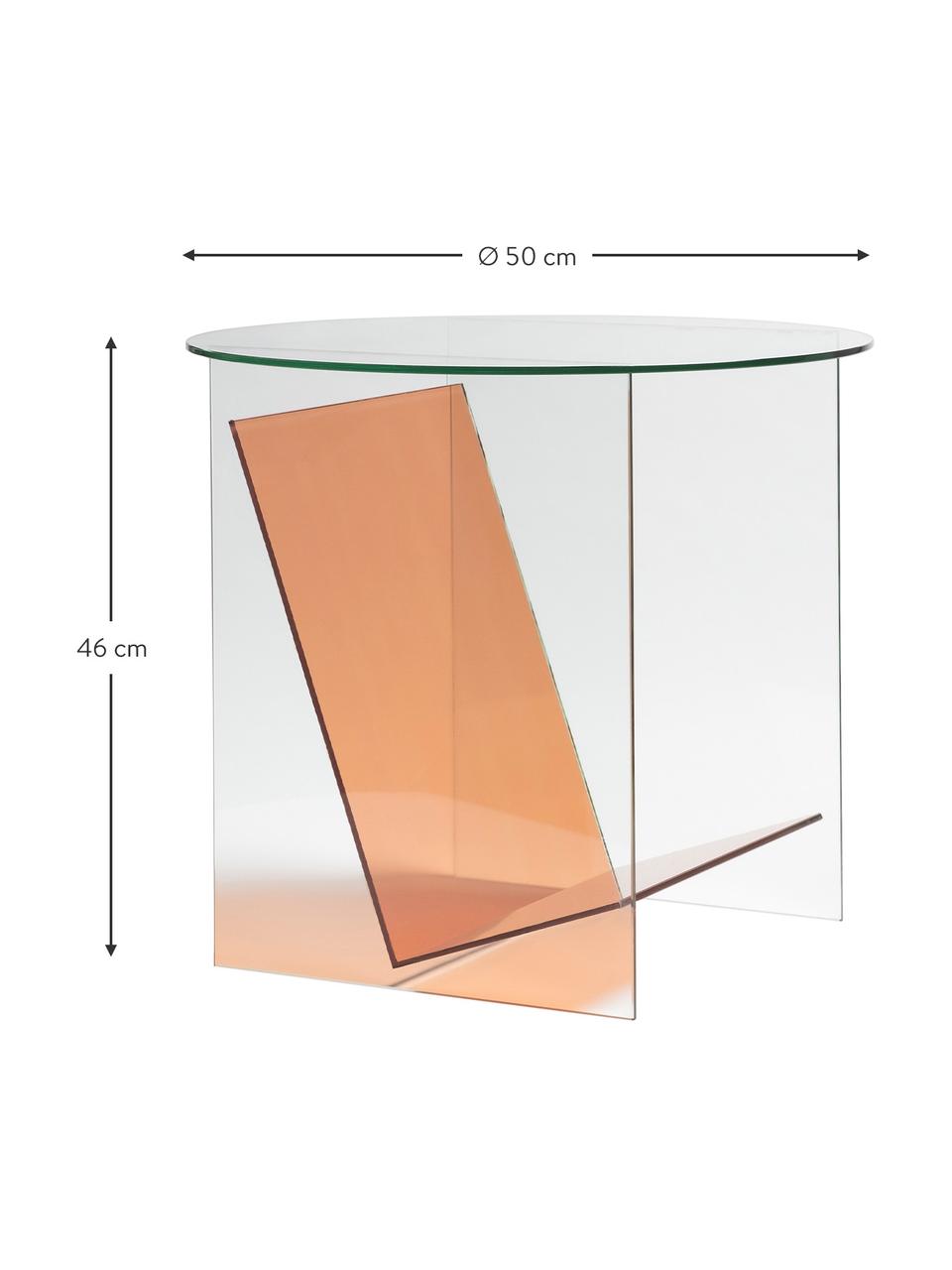 Tavolino in vetro trasparente/arancione Tabloid, Vetro, Trasparente, arancione, Ø 50 x Alt. 46 cm