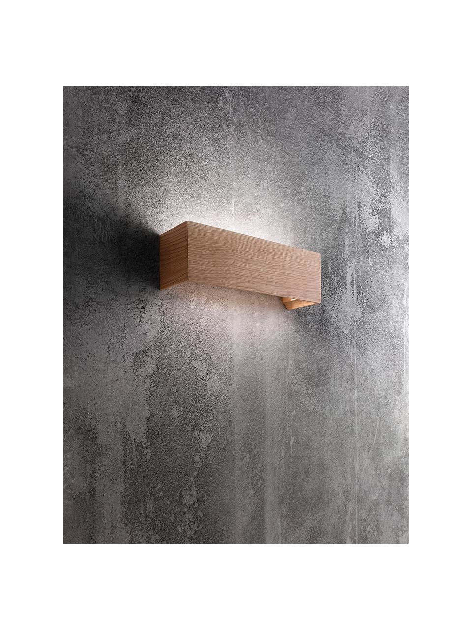 Aplique de madera LED Badia, Pantalla: madera de roble, Madera de roble, An 38 x Al 12 cm