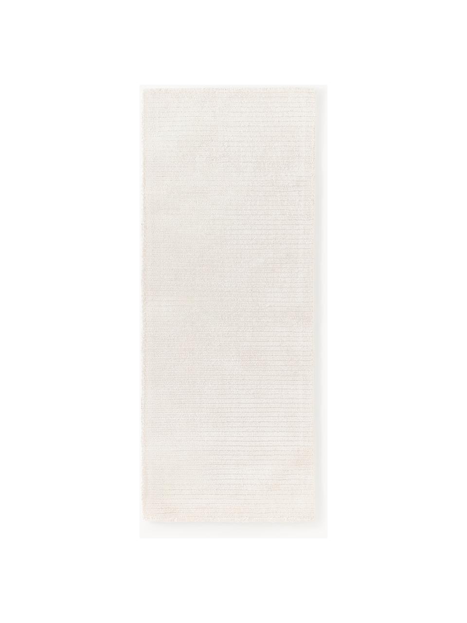 Behúň s vysokým vlasom a reliéfnou štruktúrou Wes, 100% polyester s certifikátom GRS, Krémovobiela, Š 80 x D 200 cm