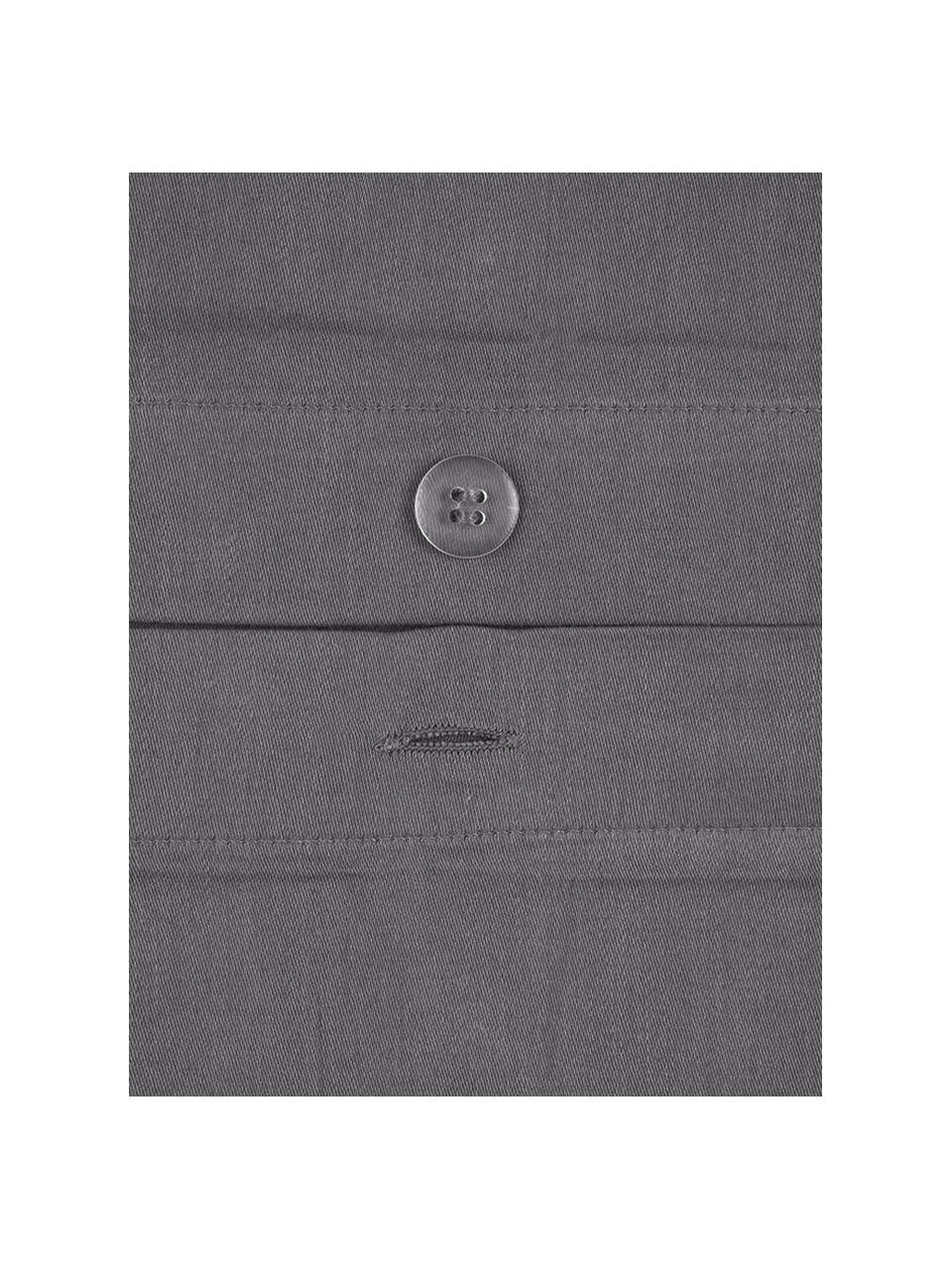 Biancheria da letto in raso di cotone grigio scuro Comfort, Tessuto: raso Densità del filo 250, Grigio scuro, 240 x 300 cm + 2 federe 50 x 80 cm