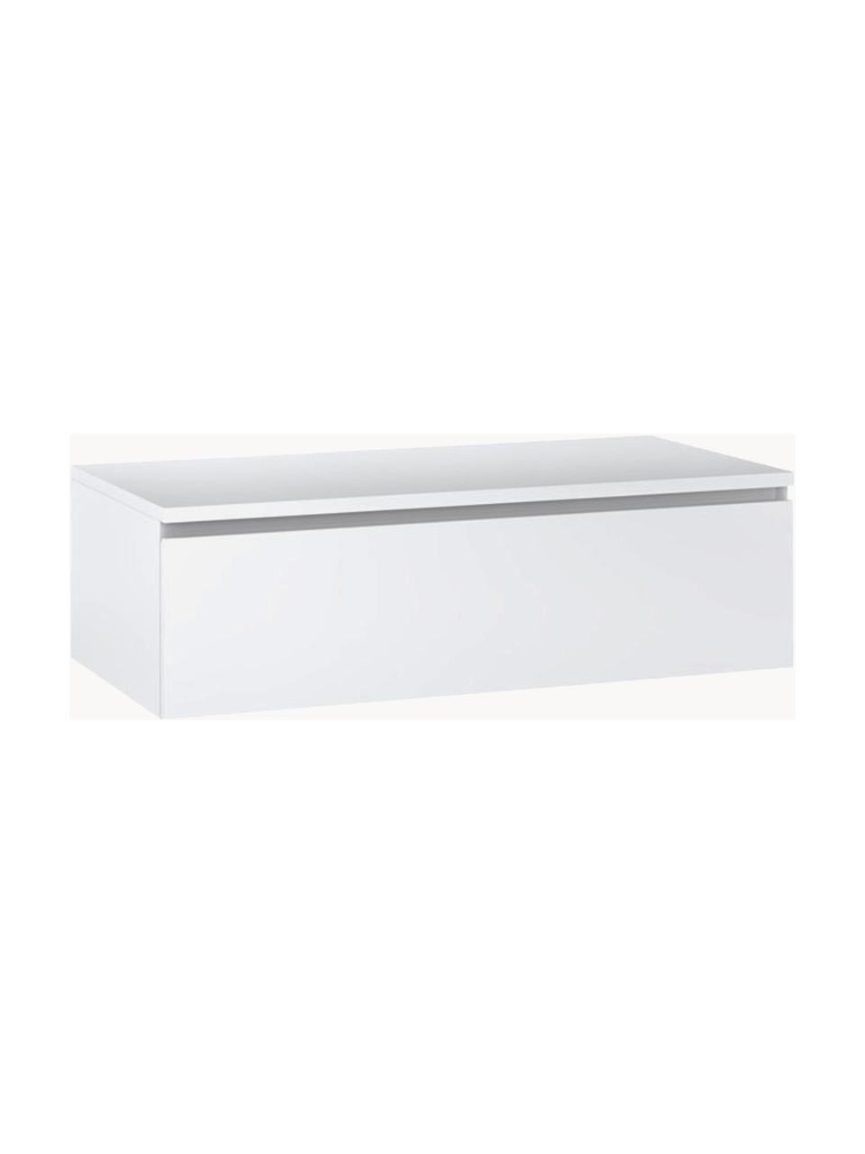 Set lavabo Yoka 5 pz, Superficie dello specchio: vetro a specchio, Lampada: alluminio, rivestito, Bianco, effetto legno di noce, Set in varie misure