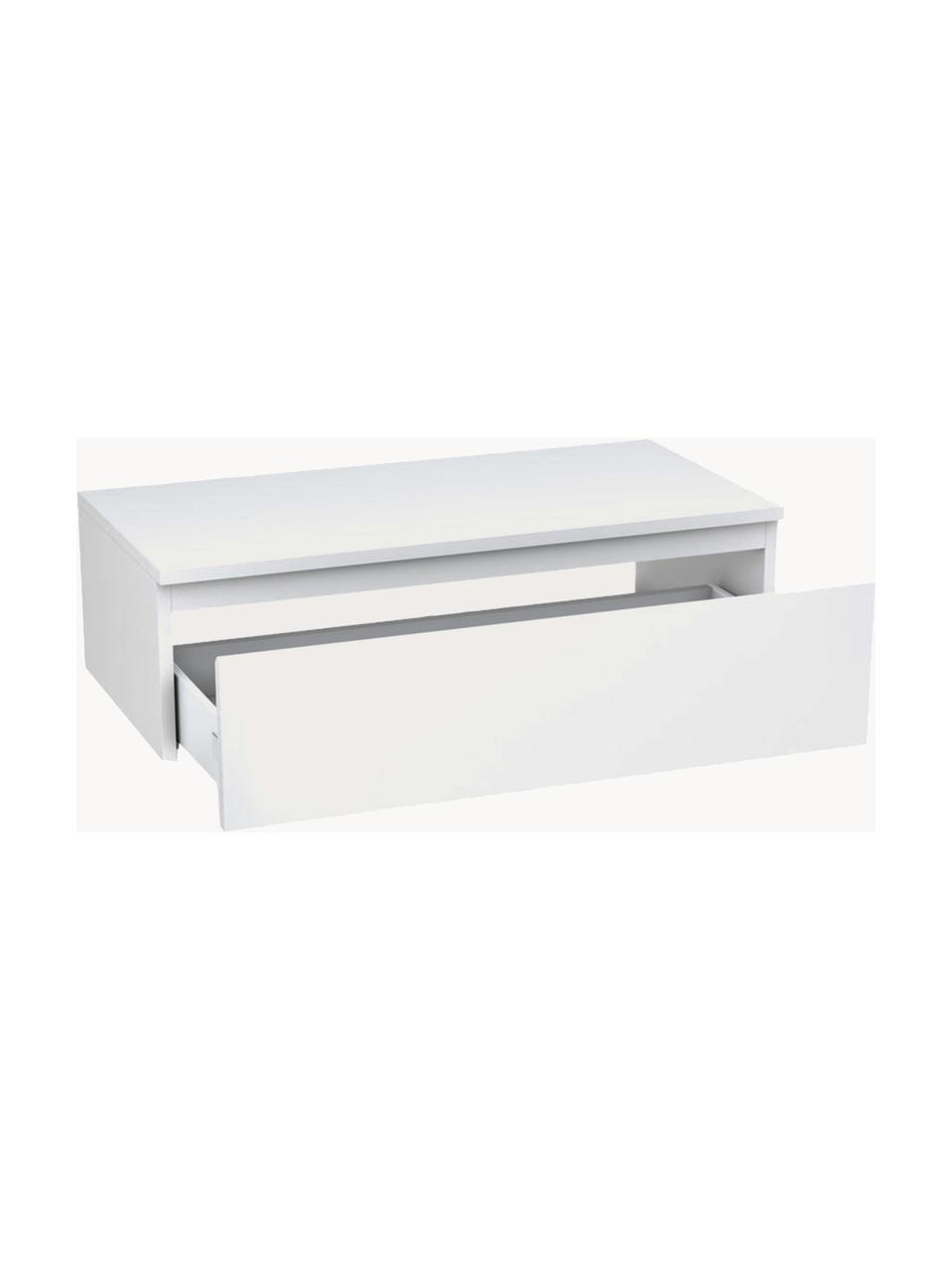 Set lavabo Yoka 5 pz, Superficie dello specchio: vetro a specchio, Lampada: alluminio, rivestito, Bianco, effetto legno di noce, Set in varie misure