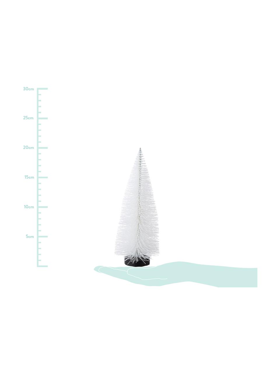 Adornos navideños Winter Forest, 2 uds., Plástico, alambre de metal, Blanco, Ø 8 x Al 20 cm