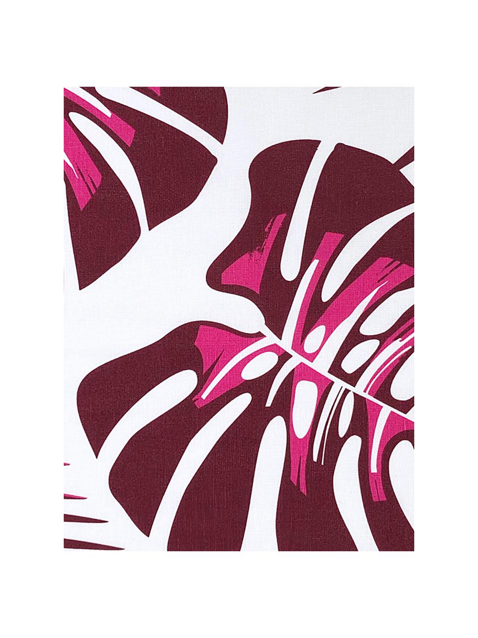 Canovaccio Urban Jungle 2 pz, 50% lino, 50% cotone, Bianco, bordeaux, Larg. 50 x Lung. 70 cm