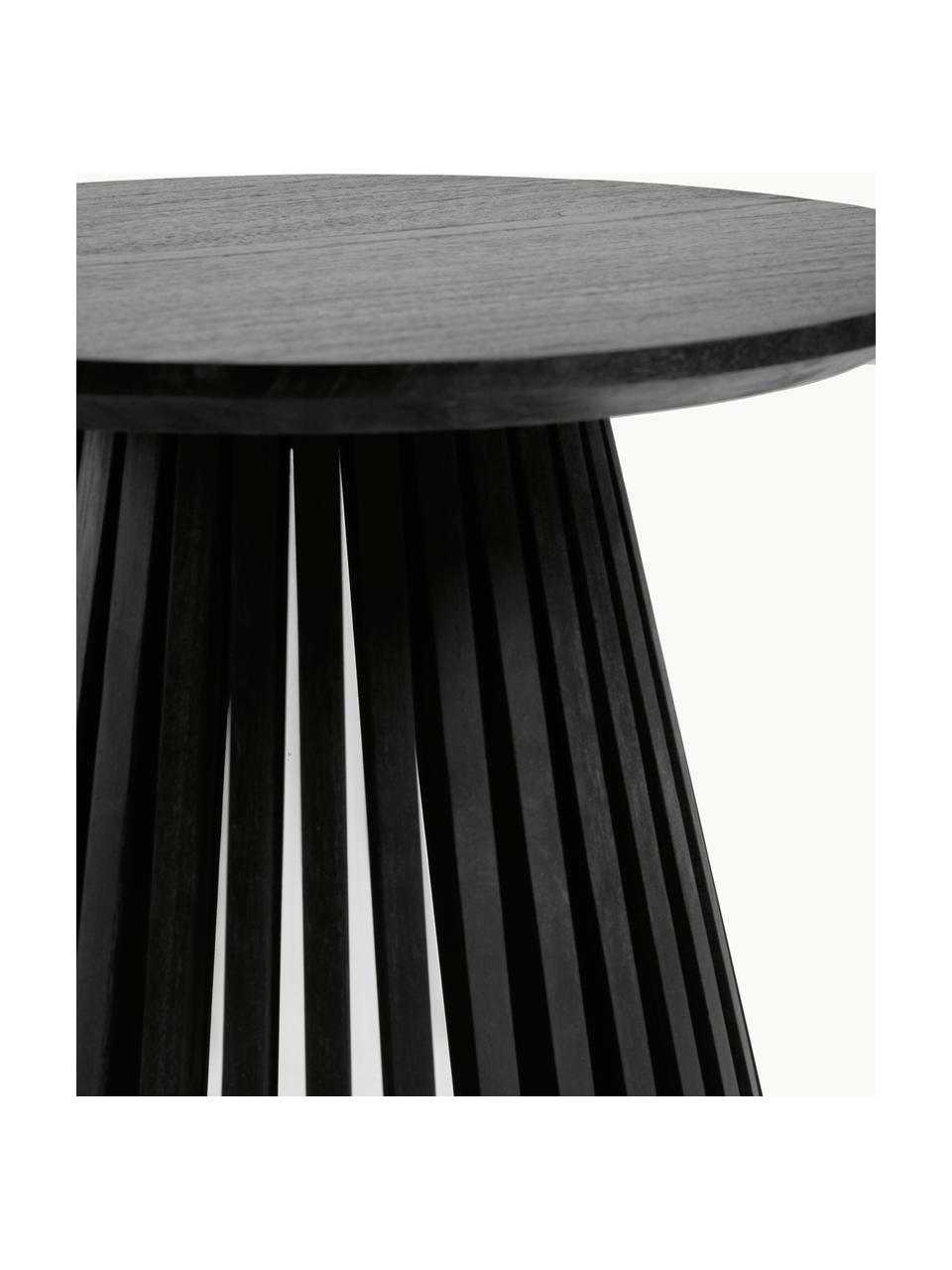Pomocný stolík z masívu Jeanette, Masívne drevo Mindi, Čierna, Ø 50 x V 48 cm