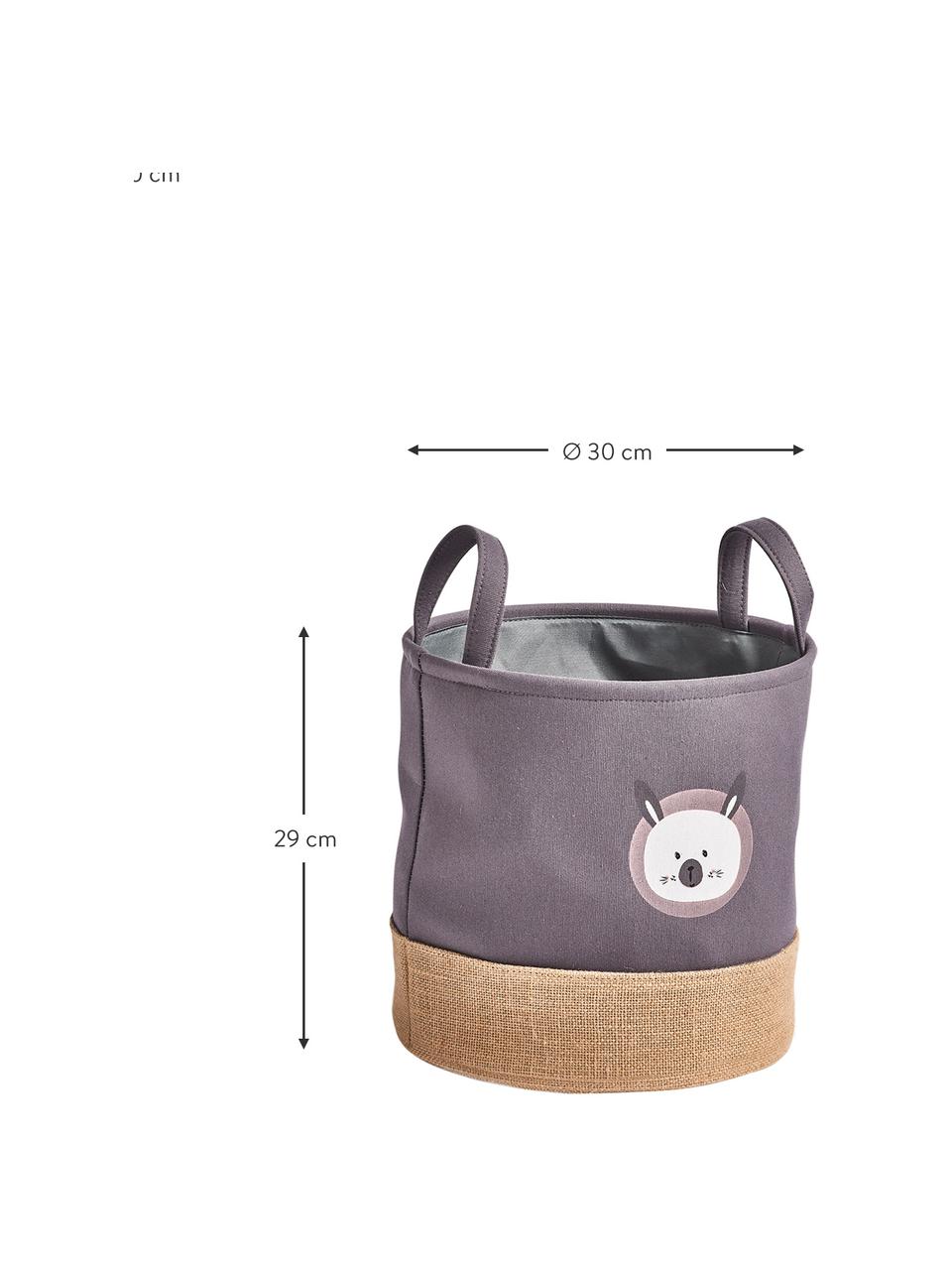 Cesta Hase, Poliéster, yute, Lila, gris, beige, Ø 30 x Al 29 cm