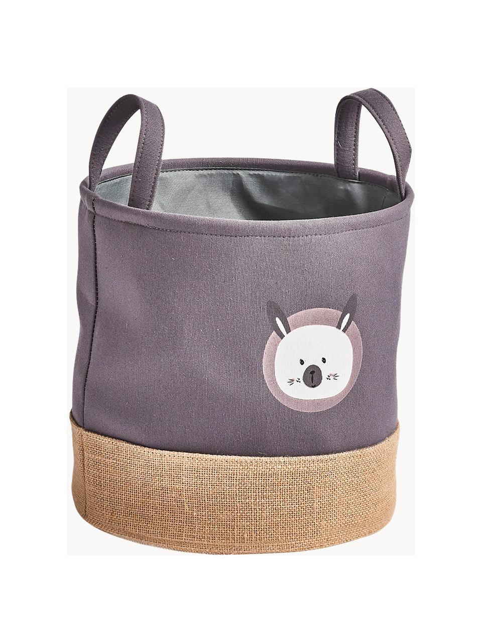 Aufbewahrungskorb Hase, Polyester, Jute, Aubergine, Beige, Mehrfarbig, Ø 30 x H 29 cm