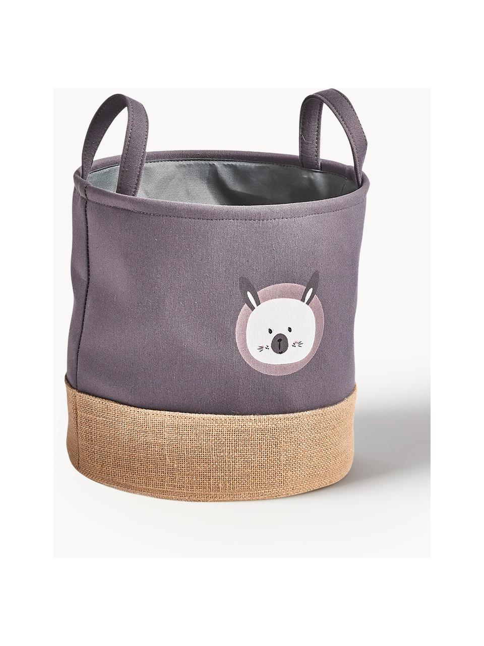 Aufbewahrungskorb Hase, Polyester, Jute, Aubergine, Beige, Mehrfarbig, Ø 30 x H 29 cm