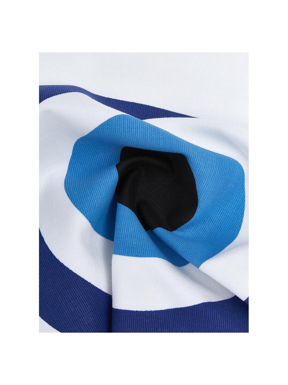 Federa arredo blu/bianca Nazar, 100% cotone, Blu, nero, Larg. 40 x Lung. 40 cm
