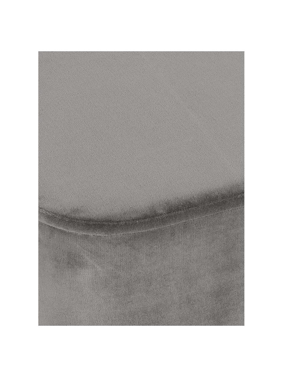 Puf z aksamitu Harper, Tapicerka: aksamit bawełniany, Szary aksamit, czarny, S 46 x W 44 cm