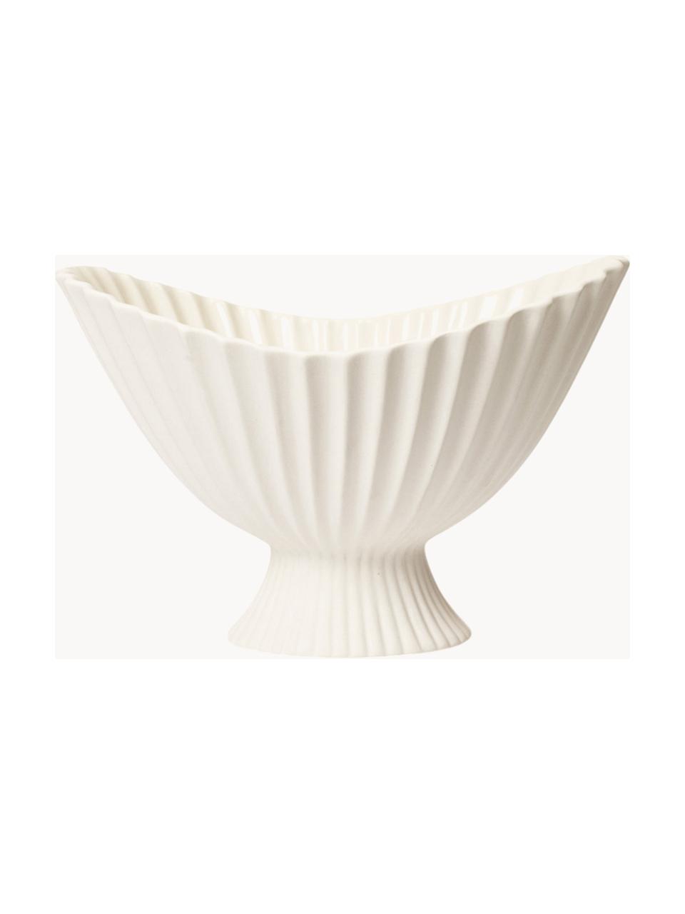 Coupe décorative en grès Fountain, larg. 28 cm, Grès cérame, Blanc cassé, larg. 28 x haut. 19 cm