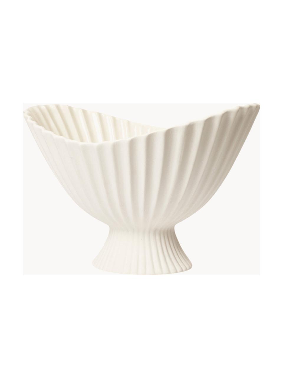 Coupe décorative en grès Fountain, larg. 28 cm, Grès cérame, Blanc cassé, larg. 28 x haut. 19 cm