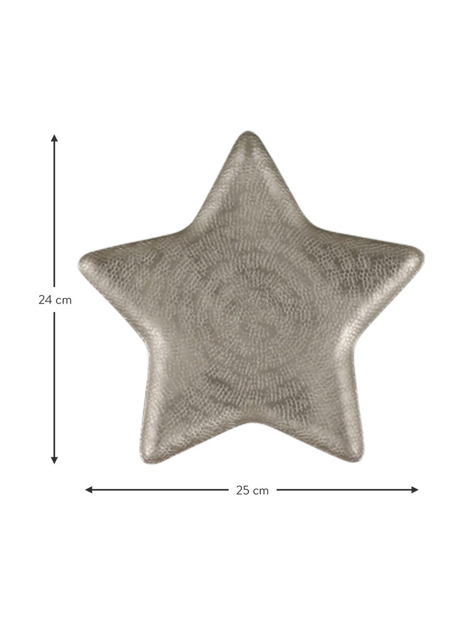 Decoratieve schaal Star, Aluminium, Mat aluminiumkleurig, 25 x 2 cm