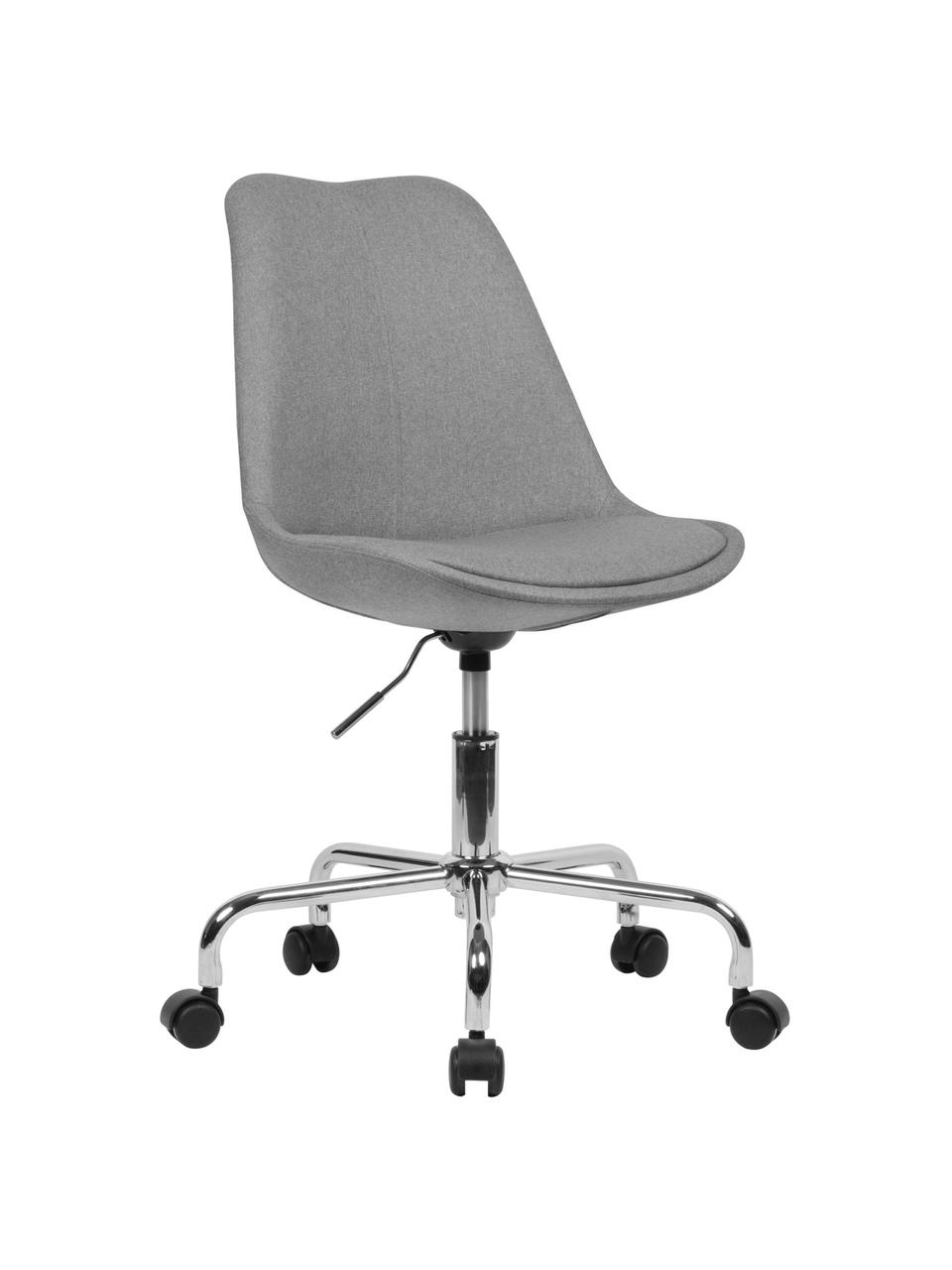 Chaise de bureau pivotante Lenka, hauteur ajustable, Tissu gris