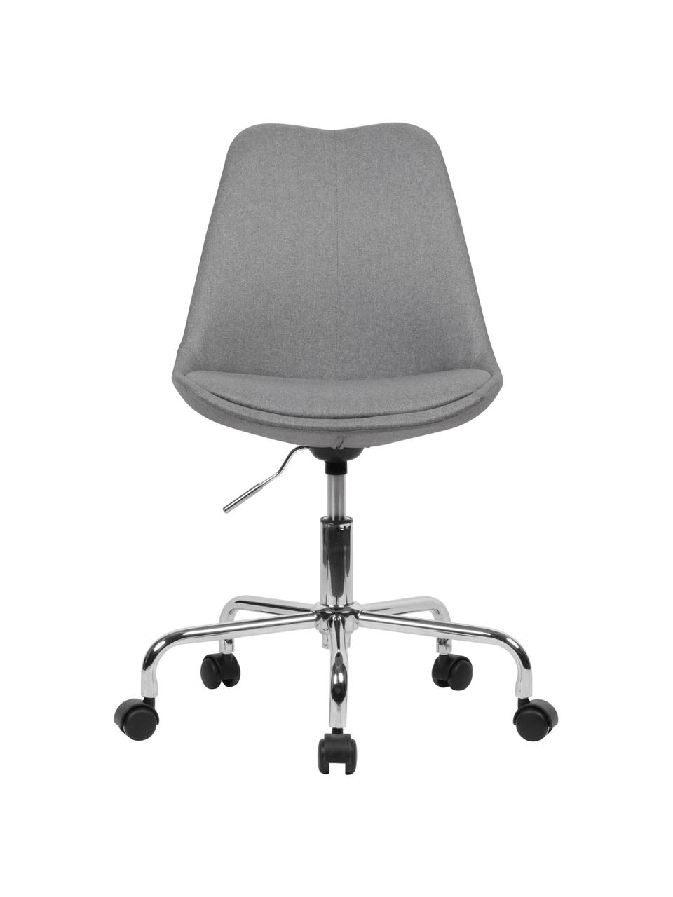 Krzesło biurowe Lenka, obrotowe, Tapicerka: poliester, Stelaż: metal chromowany, Szary, S 65 x G 56 cm
