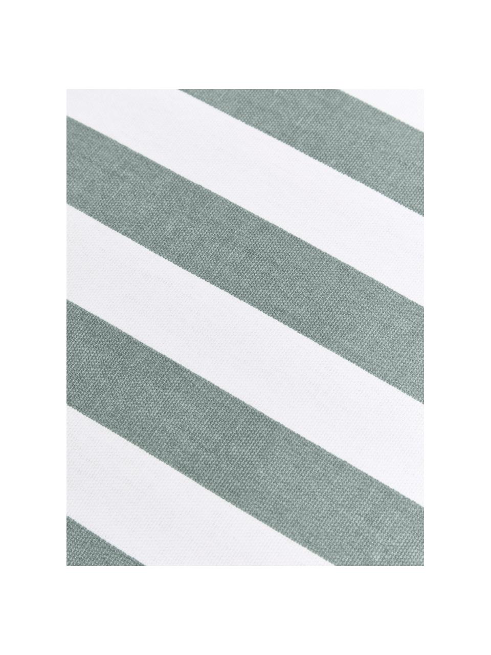 Hohes Sitzkissen Timon in Salbeigrün/Weiß, gestreift, Bezug: 100% Baumwolle, Grün, B 40 x L 40 cm