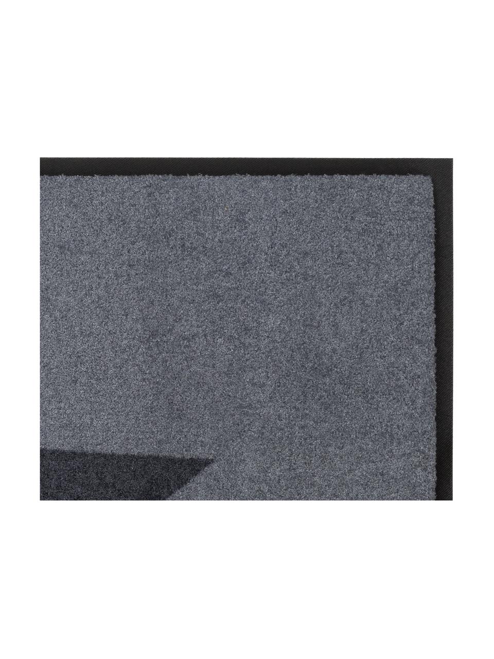 Fussmatte Big Star, Oberseite: 100% Polyamid, Unterseite: Gummi, Grau, Anthrazit, 80 x 120 cm