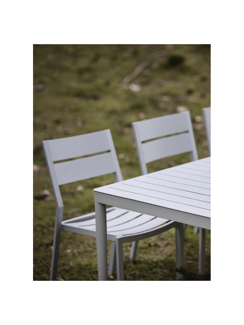 Stapelbare Gartenstühle Delia, 2 Stück, Aluminium, beschichtet, Weiß, B 47 x T 58 cm