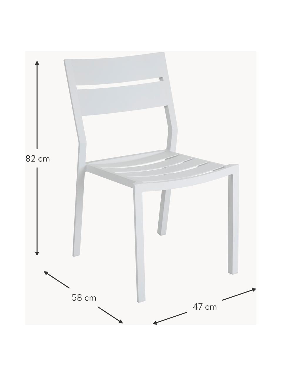 Krzesło ogrodowe Dalila, 2 szt., Aluminium powlekane, Biały, S 47 x G 58 cm
