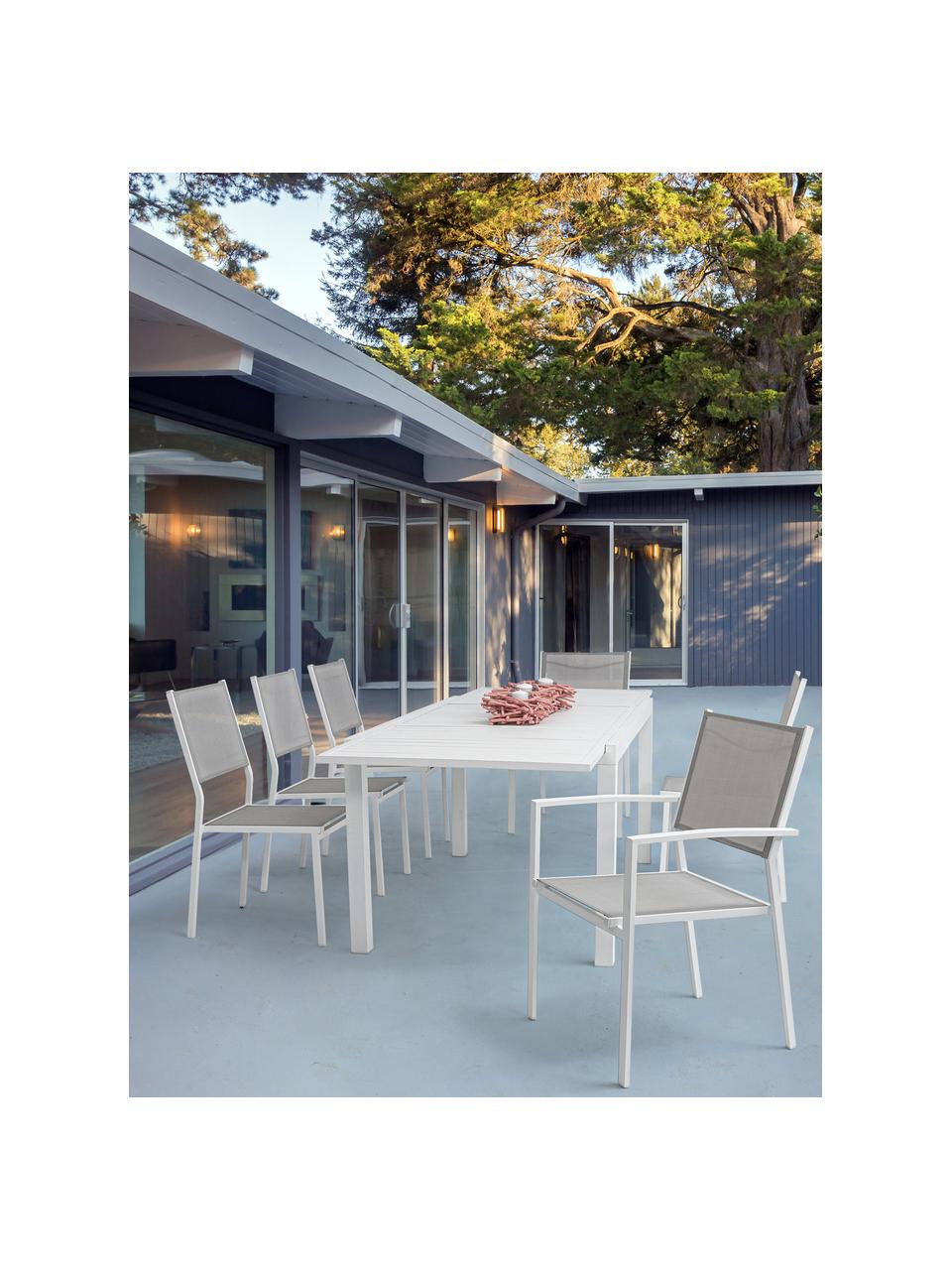 Mesa para exterior extensible Hilde, tamaños diferentes, Blanco, An 160-240 x F 90 cm