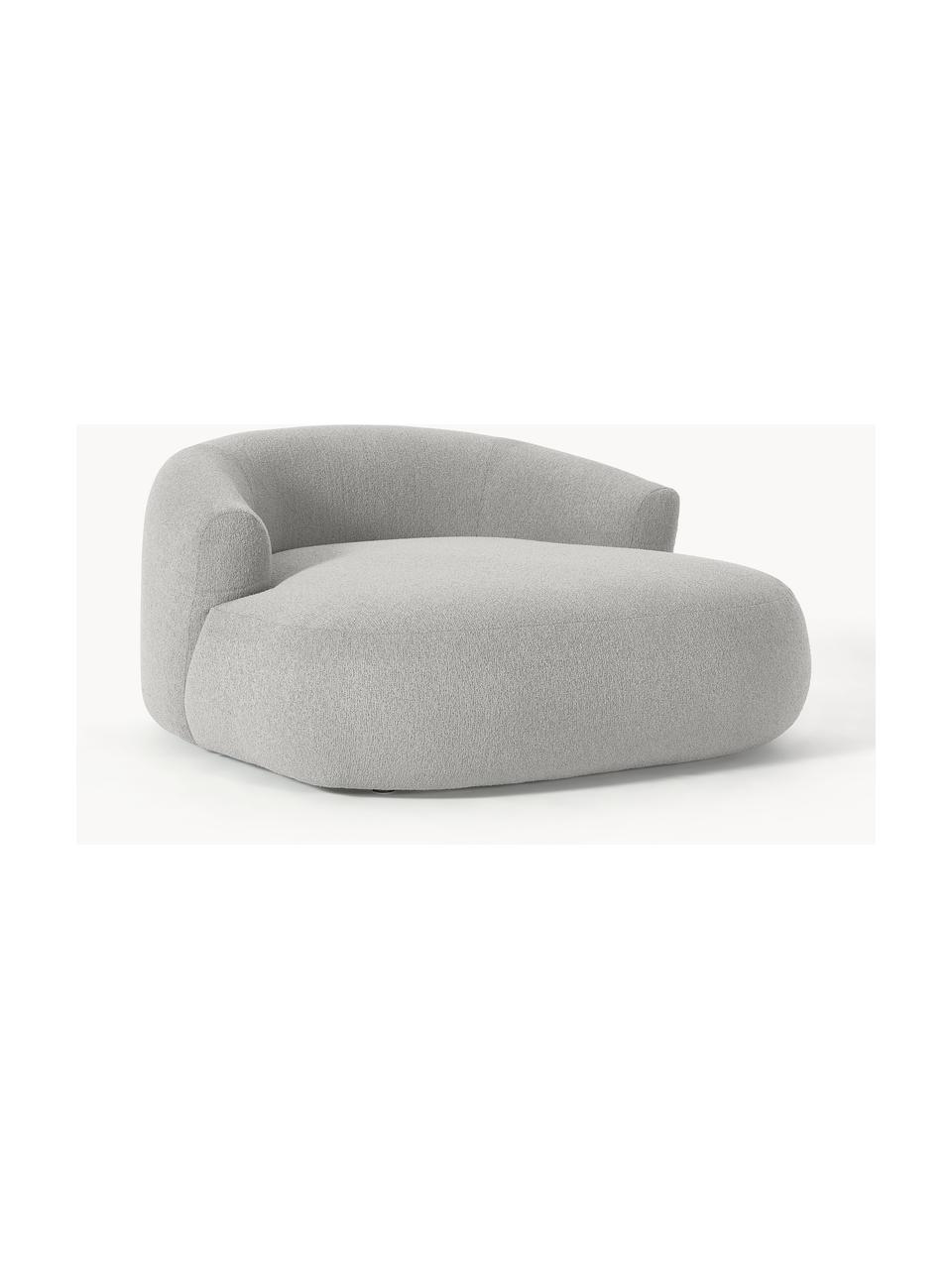 Fauteuil lounge bouclé XL Sofia, Bouclé gris clair, larg. 140 x prof. 140 cm