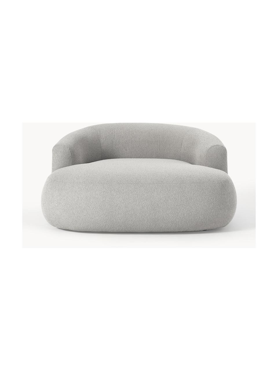 Sillón lounge en tejido bouclé Sofia, Tapizado: tejido bouclé (100% polié, Estructura: madera de abeto con certi, Patas: plástico, Bouclé gris claro, An 140 x Al 140 cm