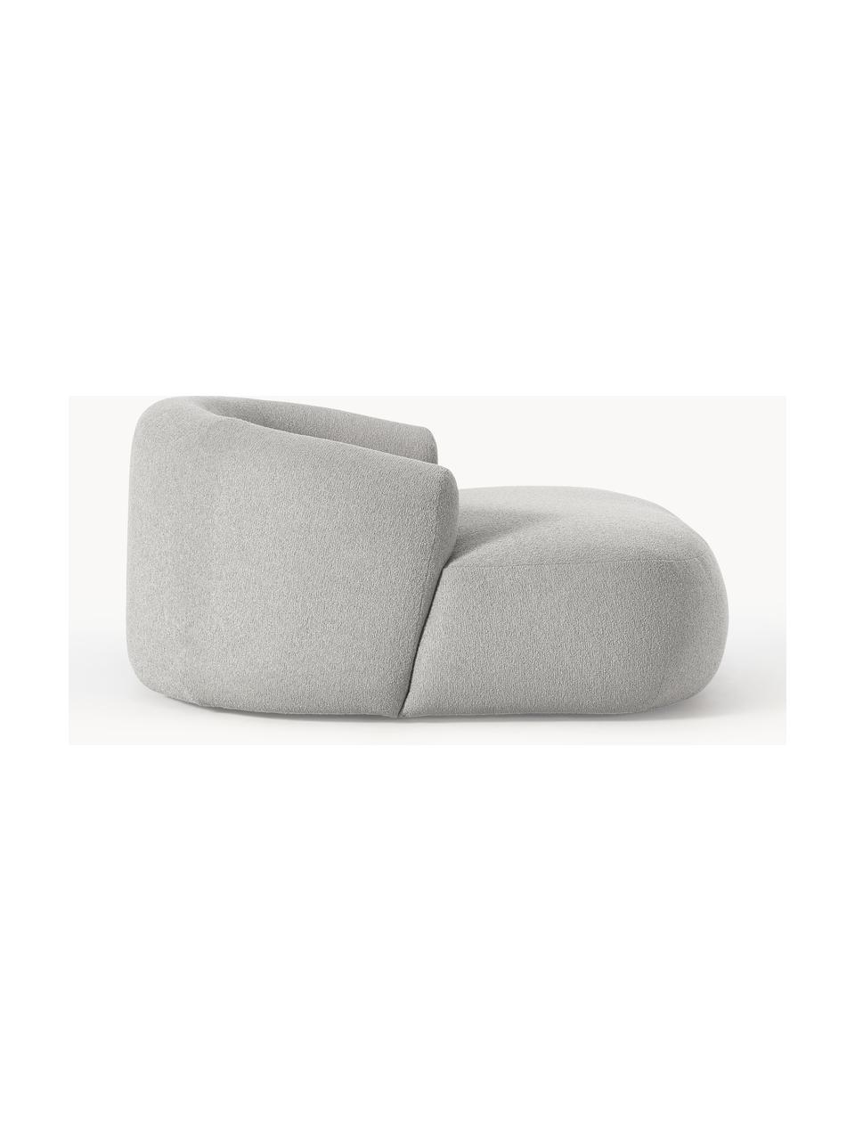 Sillón lounge grande en tejido bouclé Sofia, Tapizado: tejido bouclé (100% polié, Estructura: madera de abeto, tablero , Patas: plástico Este producto es, Bouclé gris claro, An 145 x F 144 cm