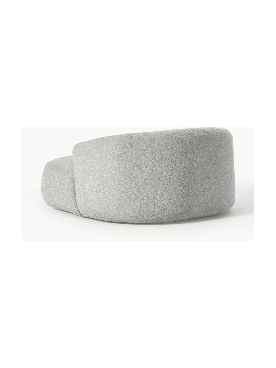 Sillón lounge en tejido bouclé Sofia, Tapizado: tejido bouclé (100% polié, Estructura: madera de abeto con certi, Patas: plástico, Bouclé gris claro, An 140 x Al 140 cm