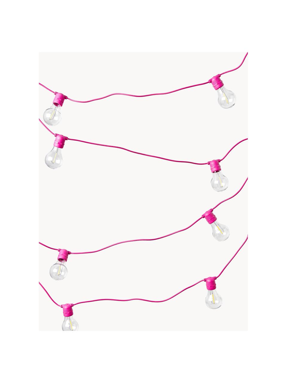 Guirlande lumineuse LED d'extérieur Allegra, 800 cm, 10 lampions, Plastique, Rose bonbon, larg. 800 x haut. 12 cm