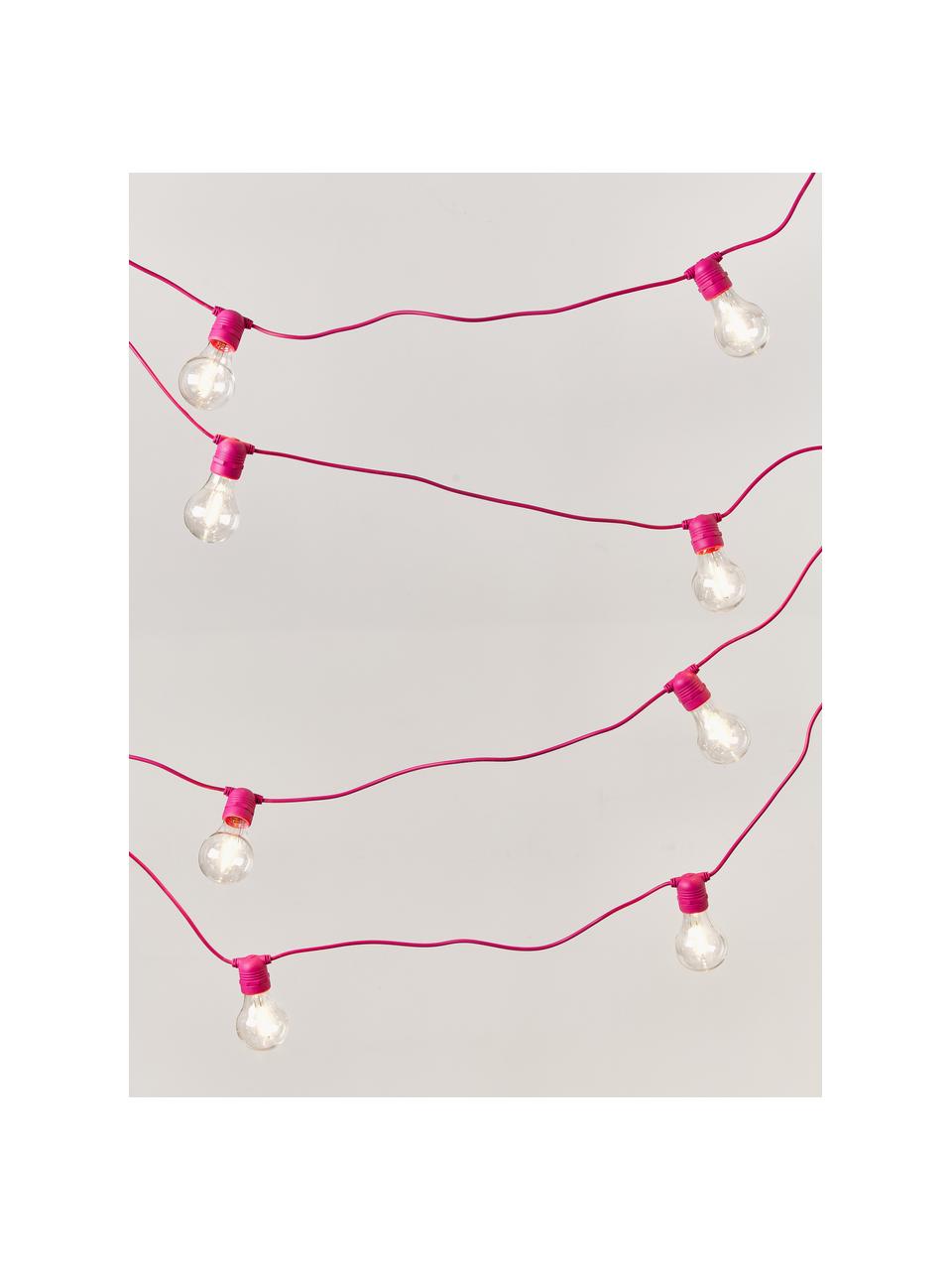 Guirlande lumineuse LED d'extérieur Allegra, 800 cm, 10 lampions, Plastique, Rose bonbon, larg. 800 x haut. 12 cm