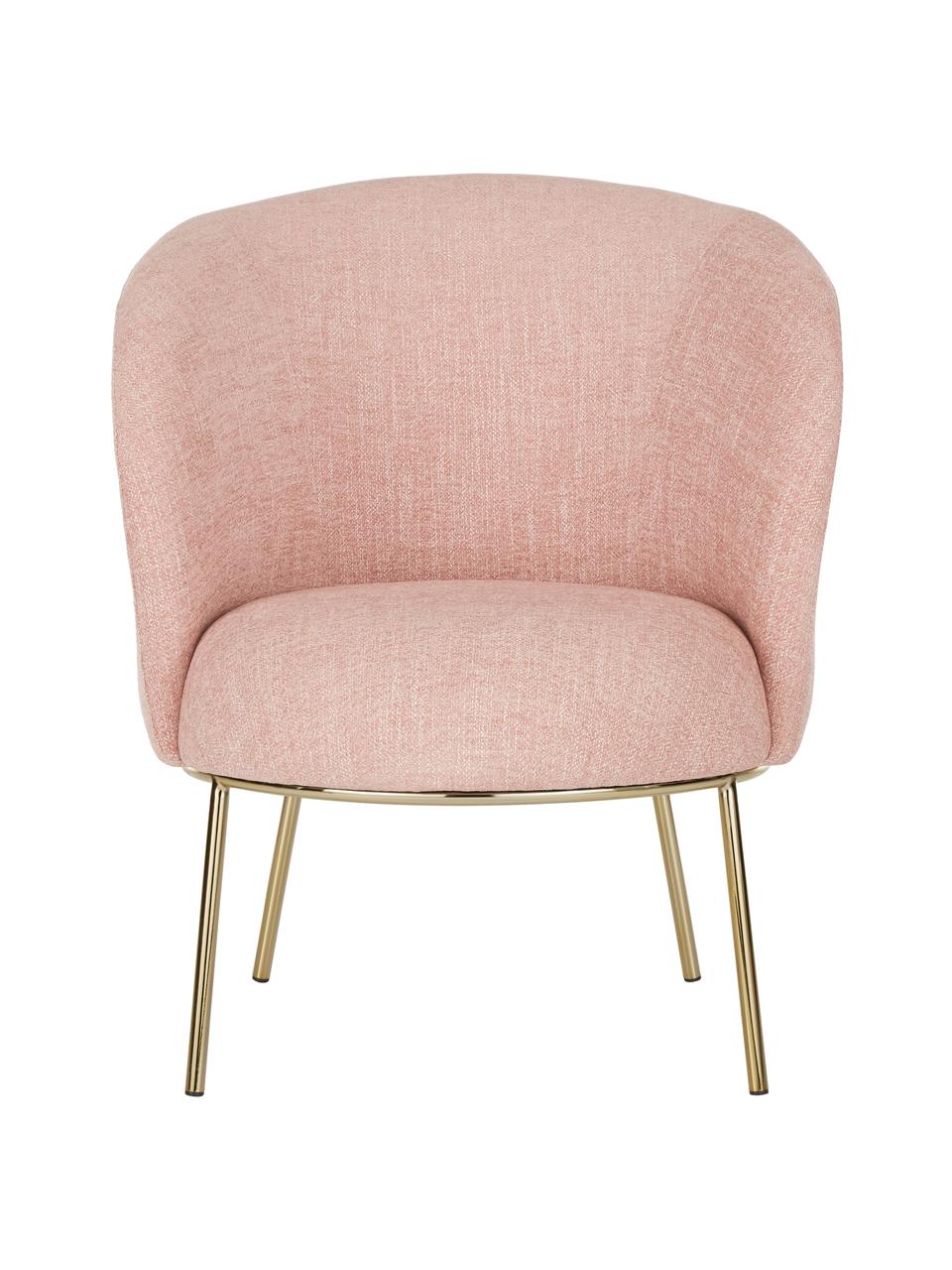 Cocktailsessel Kylie in Rosa, Bezug: Polyester 20.000 Scheuert, Gestell: Metall, Sperrholz, Webstoff Altrosa, B 77 x T 72 cm