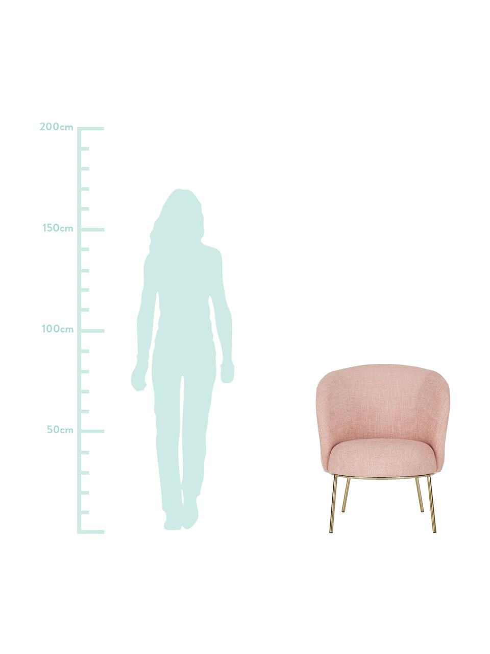 Fauteuil cocktail Kylie, Tissu vieux rose