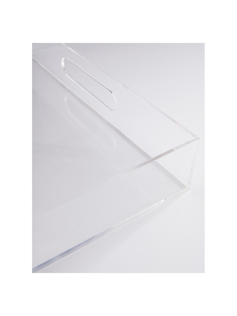 Decoratief dienblad Judie, Acrylglas, Transparant, B 40 x H 5 cm