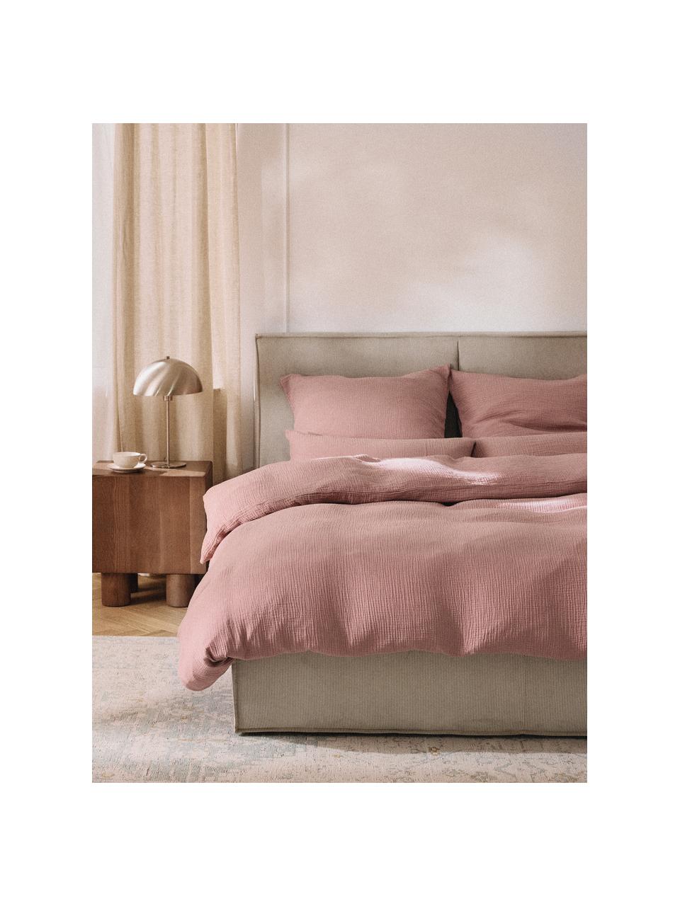 Housse de couette en mousseline Odile, Mauve, larg. 200 x long. 200 cm