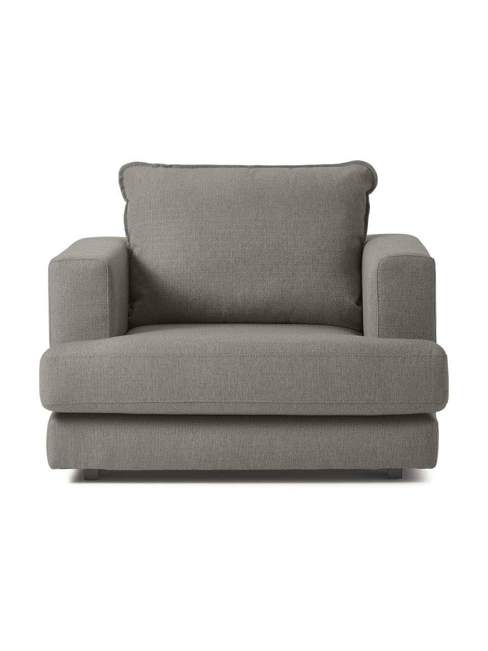 Poltrona Tribeca, Rivestimento: 100% poliestere Il rivest, Struttura: legno di pino massiccio, Gambe: legno massiccio di faggio, Tessuto grigio scuro, Larg. 110 x Prof. 96 cm