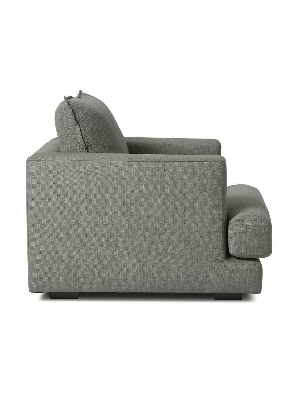 Sessel Tribeca, Bezug: 100 % Polyester Der hochw, Gestell: Massives Kiefernholz, Beine: Massives Buchenholz, lack, Webstoff Dunkelgrau, B 110 x T 96 cm