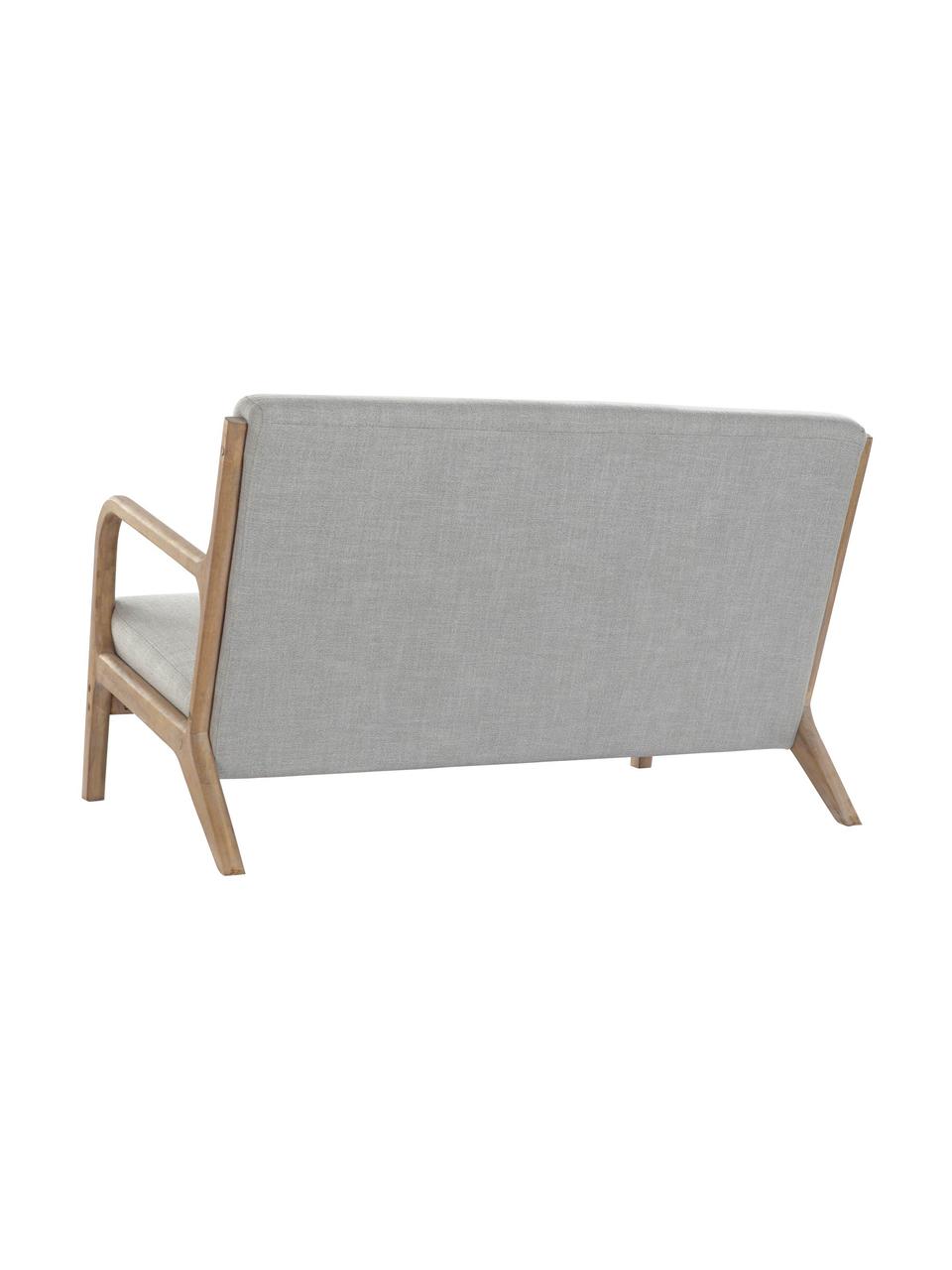 Sofá de lino Betty (2 plazas), Tapizado: lino, Estructura: madera de caucho, Gris, An 122 x F 83 cm