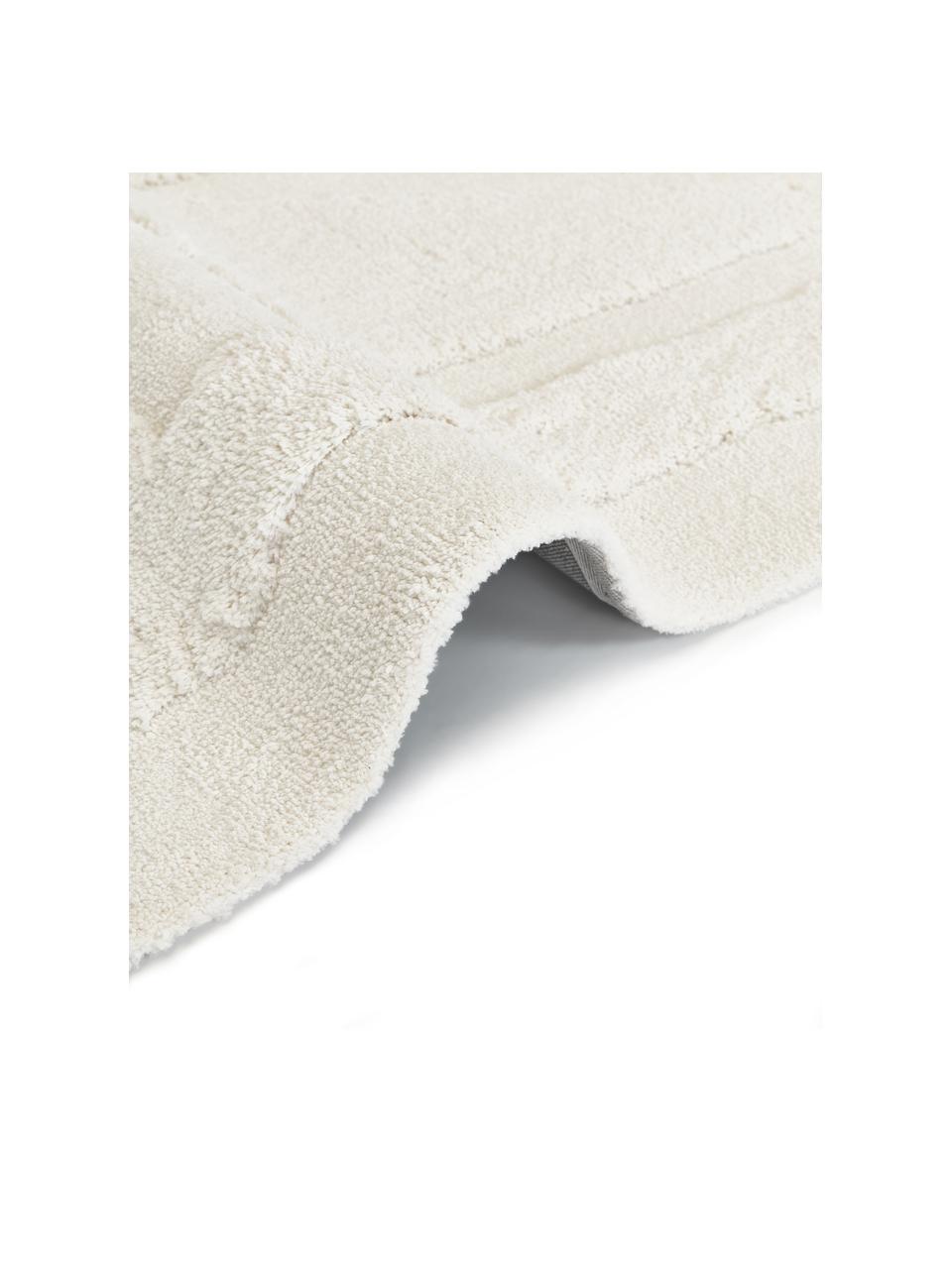 Tappeto soffice a pelo lungo con struttura alta-bassa Zion, Bianco crema, Larg. 120 x Lung. 180 cm (taglia S)