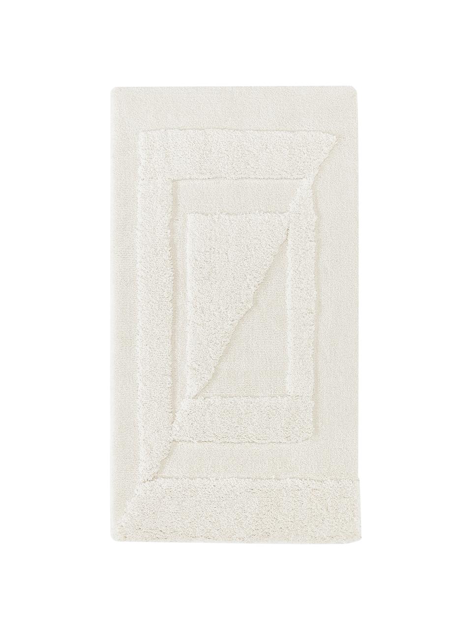 Tappeto soffice a pelo lungo con struttura alta-bassa Zion, Bianco crema, Larg. 120 x Lung. 180 cm (taglia S)