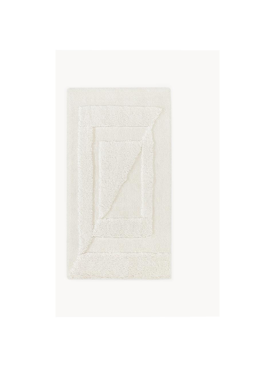 Flauschiger Hochflor-Teppich Zion mit erhabener Hoch-Tief-Struktur, Flor: Mikrofaser (100 % Polyest, Cremeweiß, B 200 x L 300 cm (Größe L)