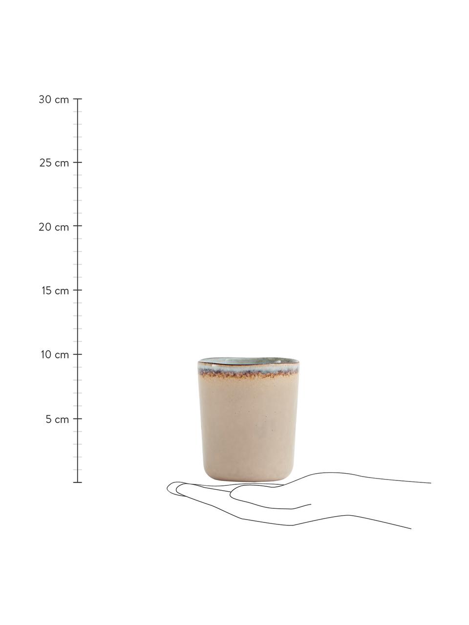 Set 4 tazze senza manico fatte a mano Nomimono, Gres, Grigio, greige, Ø 8 x Alt. 10 cm, 240 ml