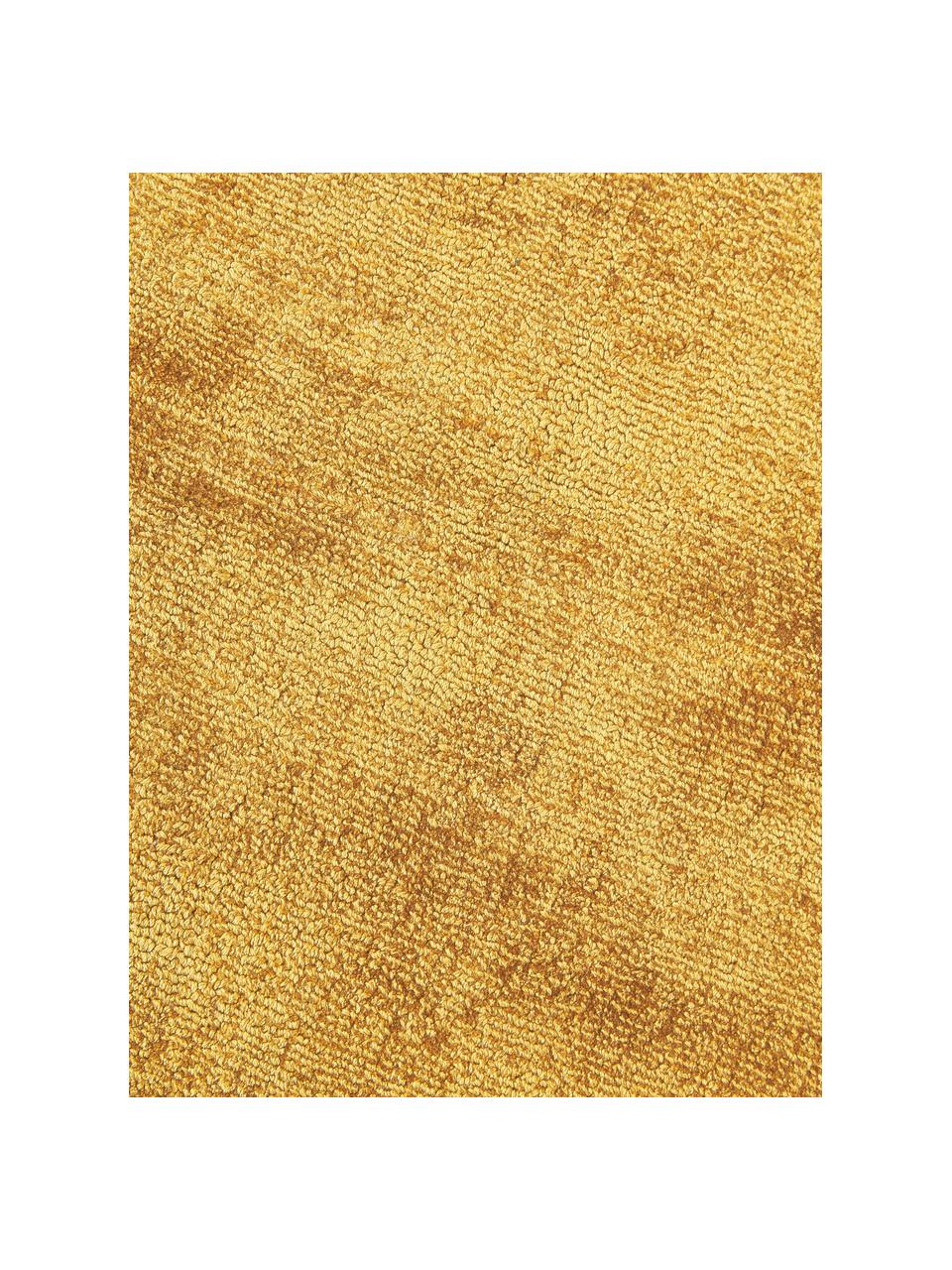 Tapis rond en viscose tissé main Jane, Jaune soleil, Ø 115 cm (taille S)