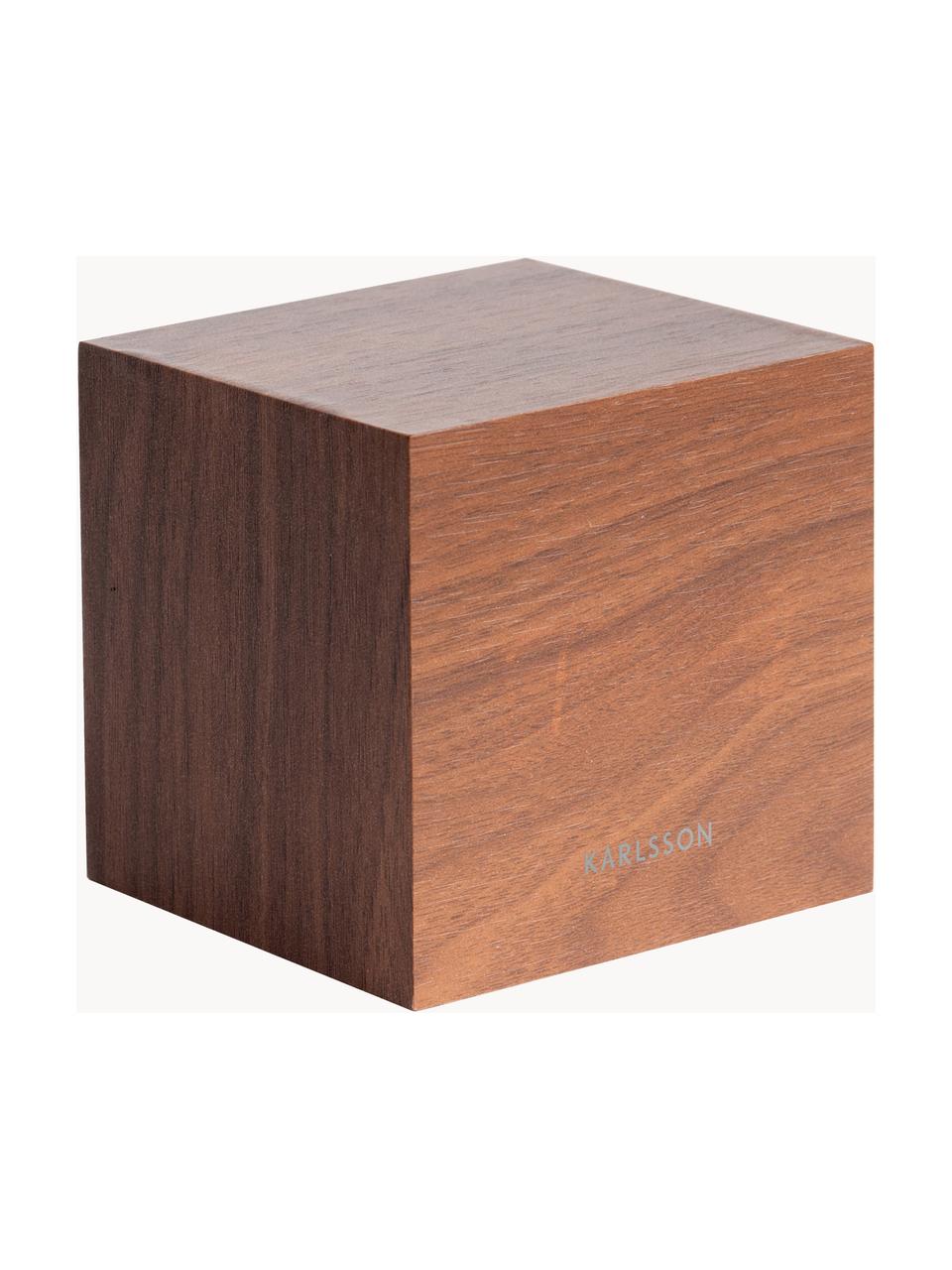 LED-Wecker Cube mit USB-Anschluss, Holzfurnier, Holz, B 8 x H 8 cm