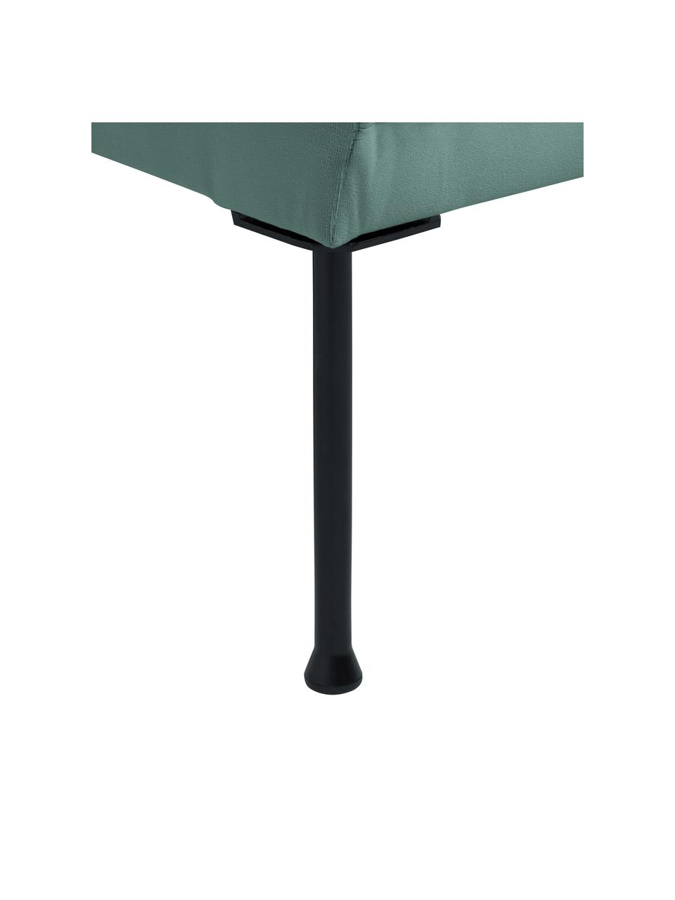 Sofa-Hocker Fluente aus Samt, Bezug: Samt (Hochwertiger Polyes, Gestell: Massives Kiefernholz, FSC, Füße: Metall, pulverbeschichtet, Samt Petrol, B 62 x T 50 cm