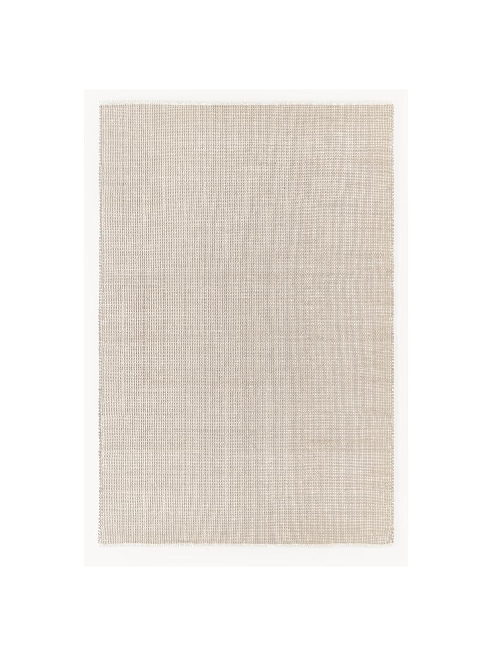 Handgewebter Wollteppich Amaro, Flor: 67 % Wolle, 33 % Baumwoll, Hellbeige, B 80 x L 150 cm (Größe XS)